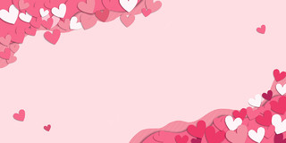 粉色立体桃心剪纸简约文艺小清新浪漫温馨母亲节边框展板背景